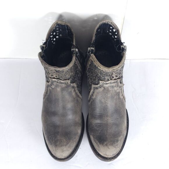 Corral CircleG Women’s US6,5 Leather Distressed Gray Cutout Ankle Western Boots - Picture 3 of 16